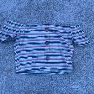 cute cropped off the shoulder top